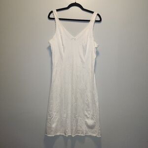 Warners Vintage White Slip Dress with Lace Trim | 36